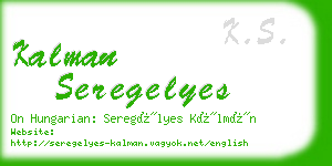 kalman seregelyes business card